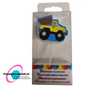 Verjaardagskaarsje kiepwagen, 5x6cm