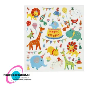 Stickervel dierenorkest, 15x16.5cm - 1 vel