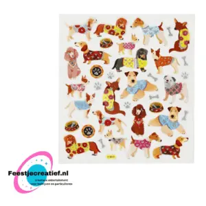 Stickervel honden, 15x16.5cm - 1 vel