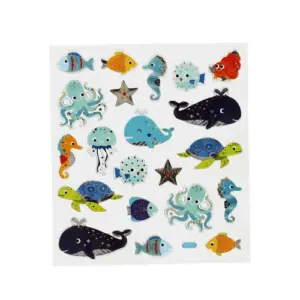Stickervel zeedieren, 15x16.5cm - 1 vel