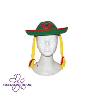 Trioler hoed met vlechten