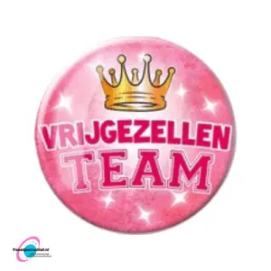 Button klein Vrijgezellen team roze