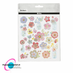 Stickervel voorjaarsbloemen, 15x16.5cm - 1 vel