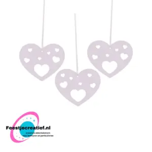 Hangdecoratie hart "Just Married" - 5 stuks
