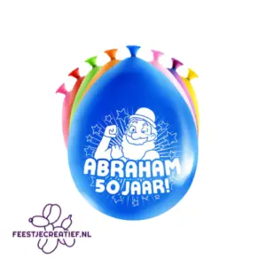 Ballonnen Abraham 50 jaar, 30cm - 8 stuks