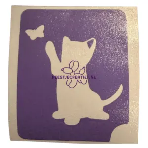 Glittertattoo sjabloon poes met vlinder