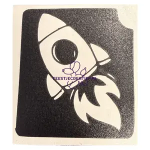 Glittertattoo sjabloon raket