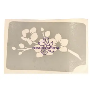 Glittertattoo sjabloon peace bloem