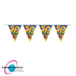 Vlaggenlijn/slinger 50 jaar, 10 meter