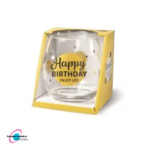 Waterglas/wijnglas happy birthday