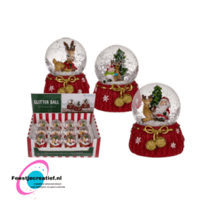 Sneeuwbol cadeauzak kerstfiguren