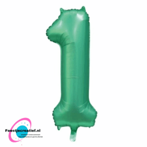 Folieballon cijfer 1 satin green, 86cm