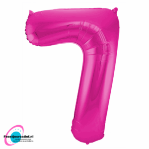 Folieballon cijfer 7 magenta, 86cm