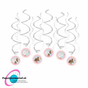 Hangdecoratie swirls Paarden - 3 stuks