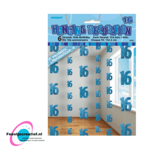 Hangdecoratie  16 Jaar - 6stuks