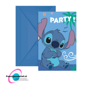 Uitnodiging Stitch & Angel, 6 stuks