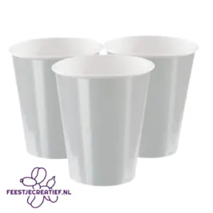 Wegwerpbekertjes - Zilver - 8 stuks