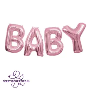 Folieballon baby (roze) 35cm
