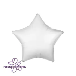 Folieballon ster wit 48cm