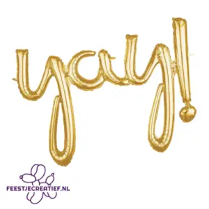 Folieballon yay (goud) 88x63cm