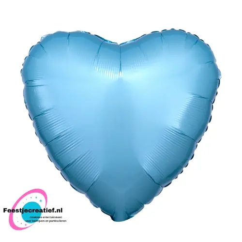 Folieballon hart blauw 43cm 1 Folieballon hart blauw 43cm