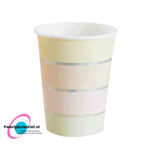 Wegwerpbekertjes - Pastel gestreept - 8 stuks