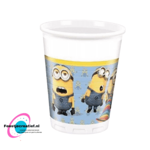 Wegwerpbeker - minnions - plastic - 8 stuks