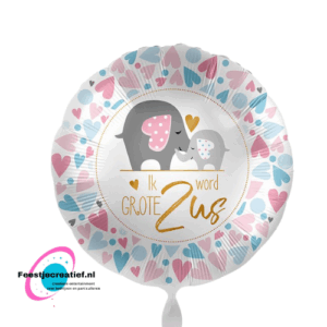 Folieballon - ik word grote zus - 43cm
