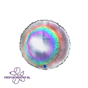 Folieballon ronde glitter hologhaphic 46cm
