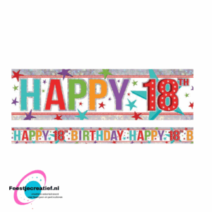 Streetbanner " 18 jaar' - 2.7m - multi-kleur