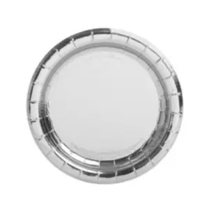Wegwerpbordjes zilver 17cm - 8st