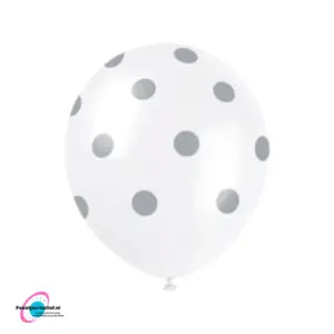 Ballonnen Stippen Zilver - latex ballonnen -  6 stuks