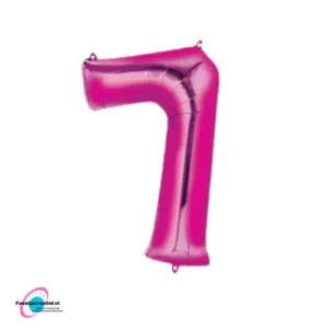 Folieballon cijfer '7' Roze - 40 cm