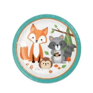 Wegwerpbordjes dier/bos 22cm - 8st