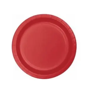 Wegwerpbordjes rood 22cm - 8st