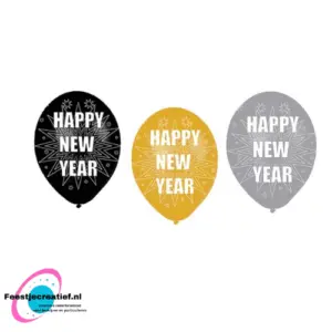 Happy new year -  latexballonnen  6 stuks