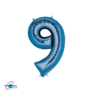 Folieballon cijfer '9' Blauw 40cm