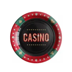 Wegwerpbordjes casino 22cm - 10st