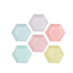 Wegwerpbordjes pastel party 18cm - 12st