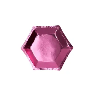 Wegwerpbordjes ster roze 12,5cm - 8st