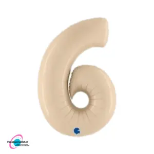 Folieballon cijfer '6' taupe 102cm