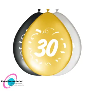 30 jaar latexballonnen  8 stuks