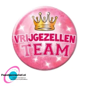 Button XL Vrijgezellen team roze
