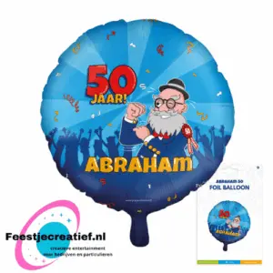 Folieballon Abraham 50 jaar,  46cm
