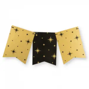 Classy party flag banner gold/black - Stars