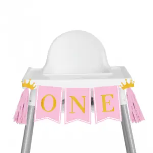 High chair banner - First birthday girl