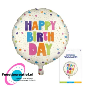 Folieballon Happy birthday, 46cm