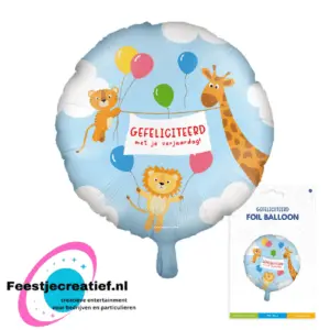 Folieballon gefeliciteerd - kids, 46cm