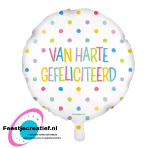 Folieballon van harte gefeliciteerd, 46cm