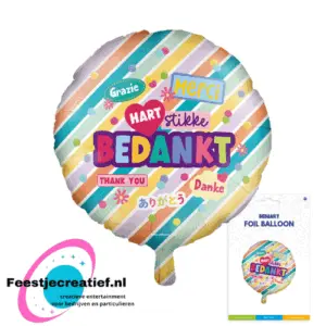 Folieballon bedankt, 46cm